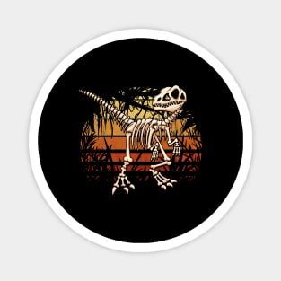 Velociraptor Retro Jungle Dino Skeleton Raptor Magnet